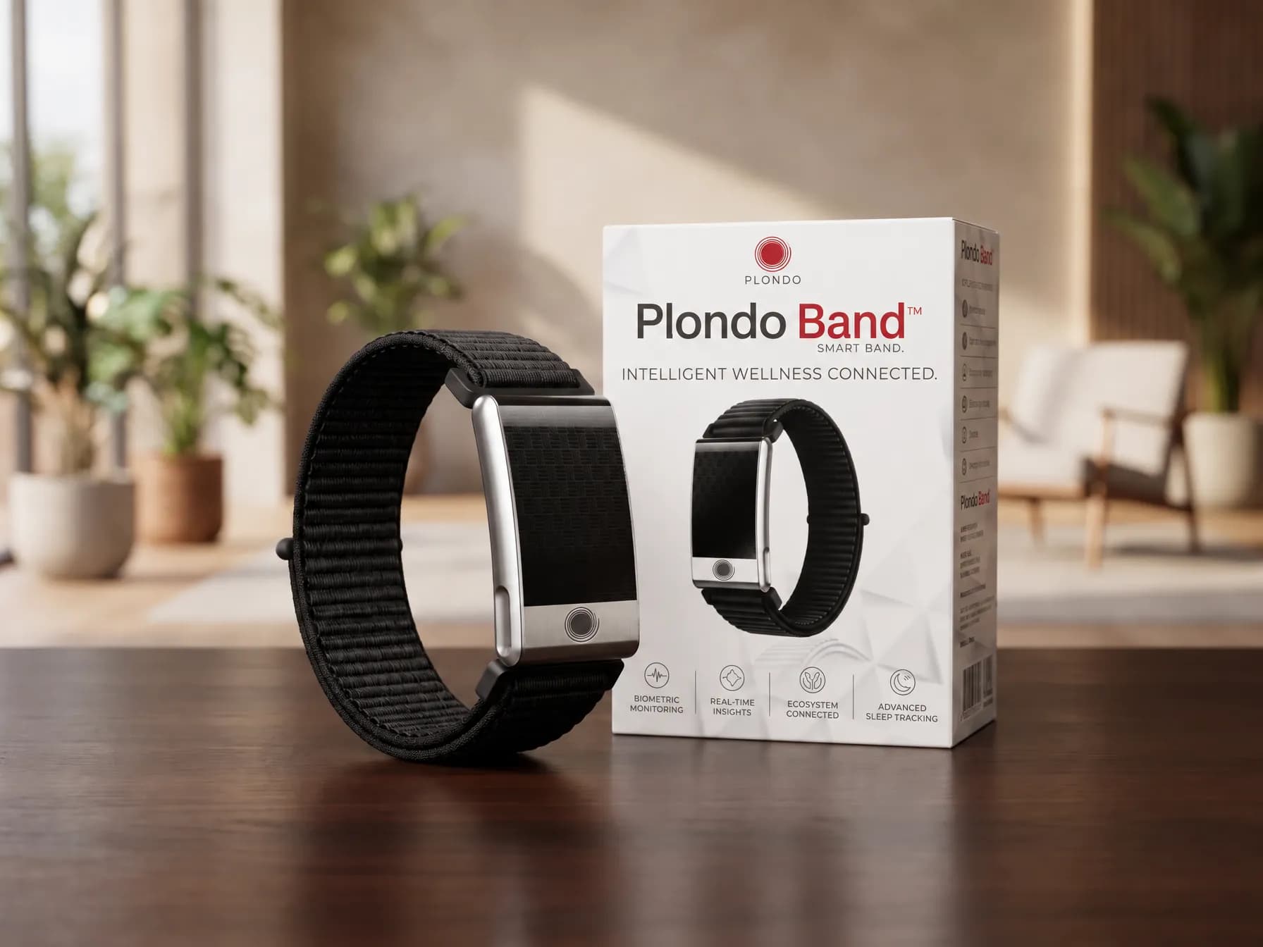 The band with its retail box, shown with our demo branding; partners get their own brand here