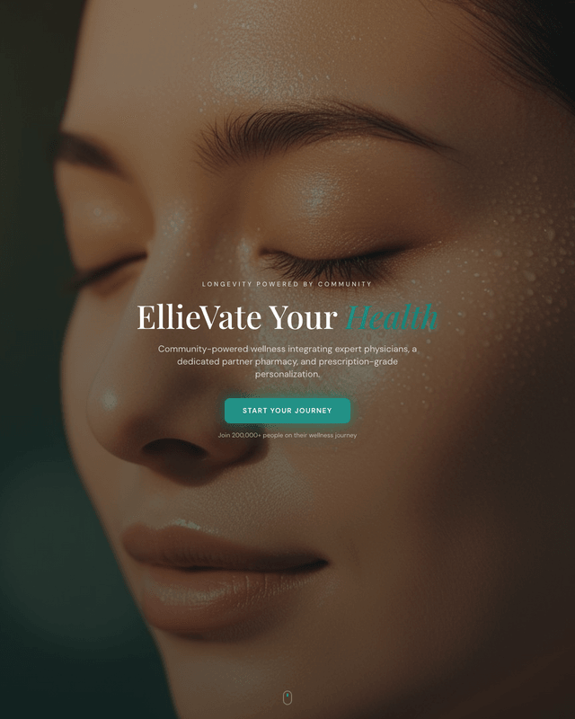 Doctor-backed longevity program funnel with a start-your-journey hero
