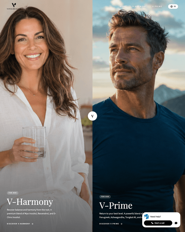 Dual product hero funnel for a supplement brand